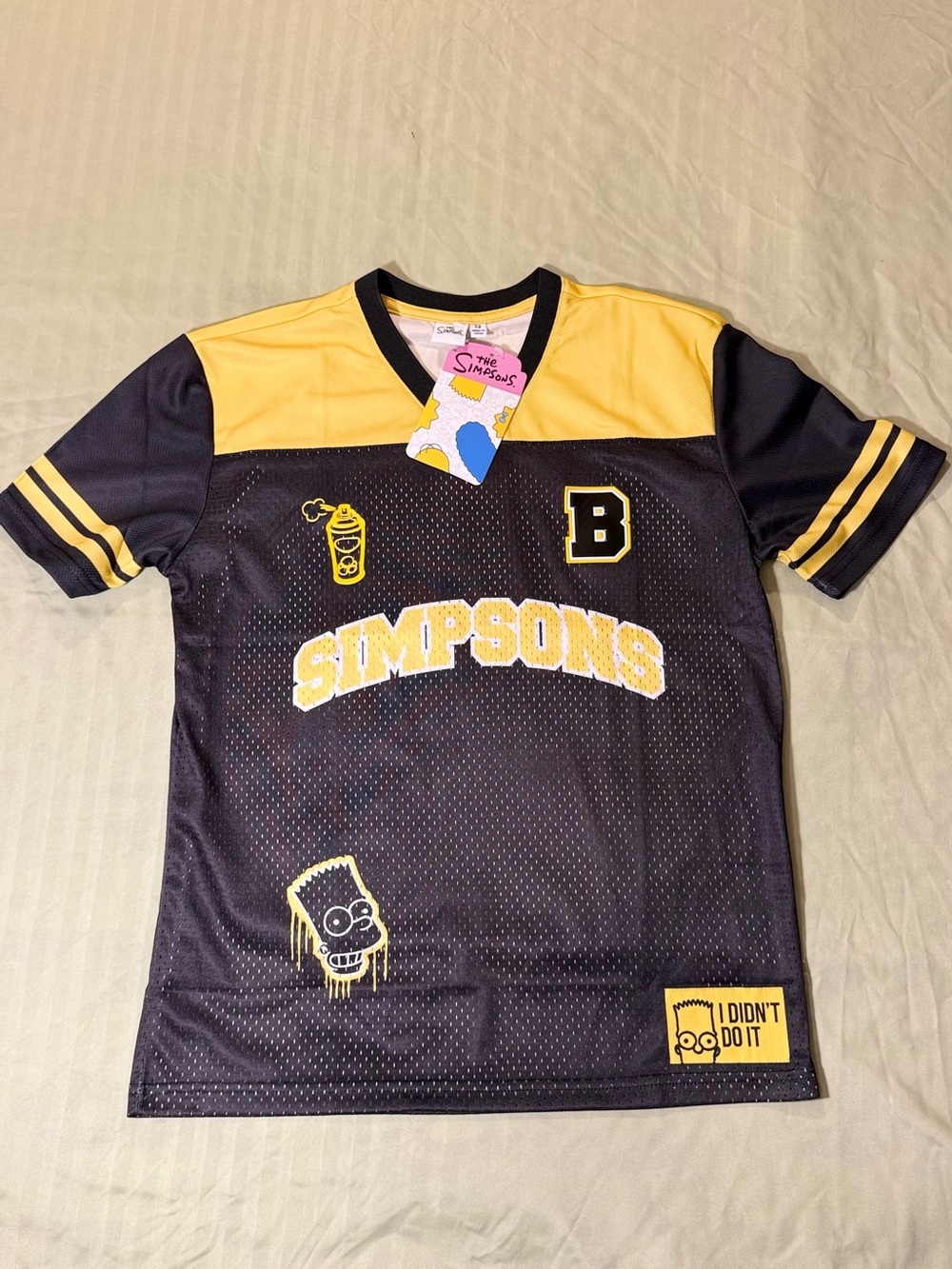 The Simpsons Kids' Black & Yellow Athletic Jersey Tee